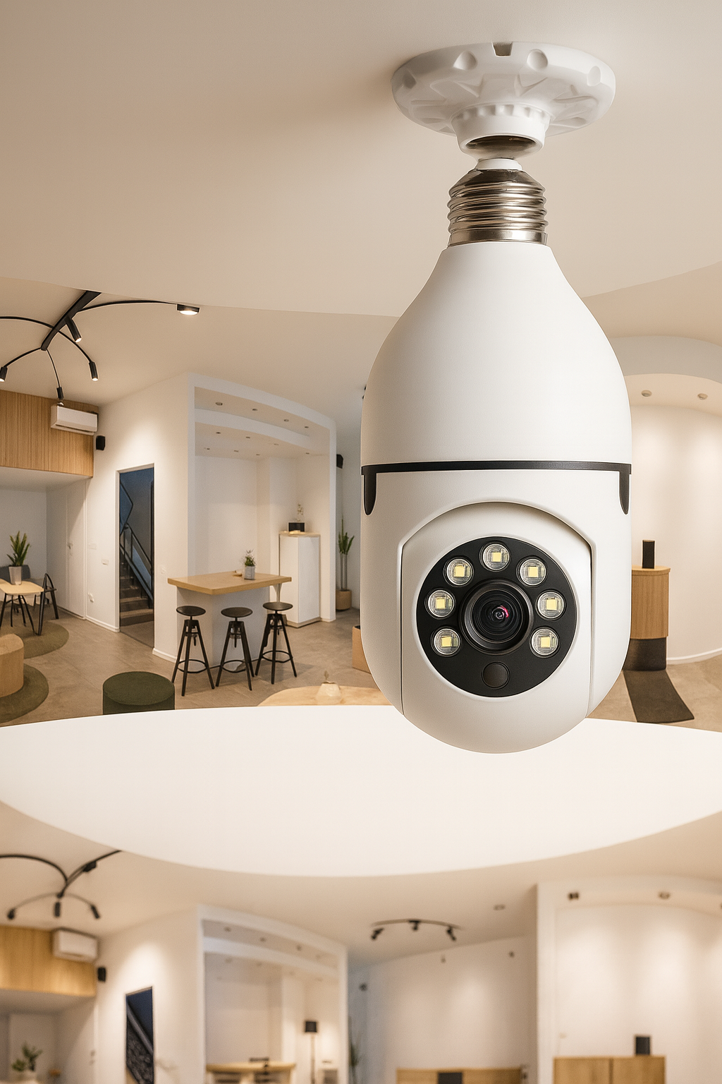 Cámara de Seguridad 360° – Foco Inteligente con Wi-Fi