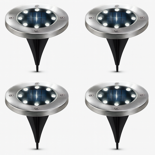 Luces Solares de Jardín x4 – Iluminación Elegante y Ecológica