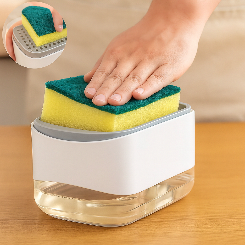 Porta Esponja con Dispensador de Jabón