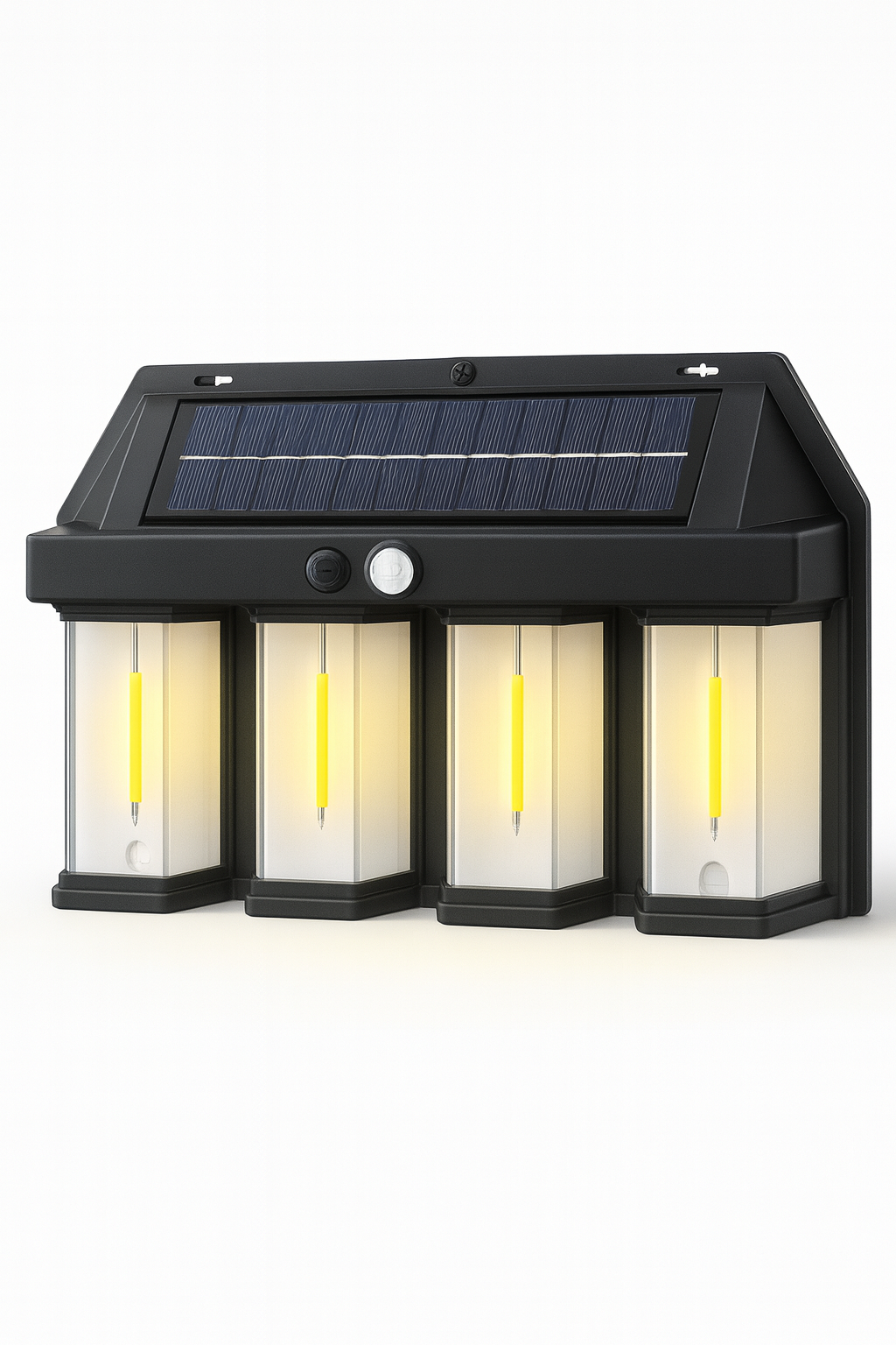 Luz Solar LED Exterior con Sensor – 4 Focos COB